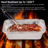 20Pcs Disposable Aluminum Foil Pans 4.14x7.4x1.85in Recyclable BBQ Trays Aluminum Drip Pans For Cooking Heating Storing Food