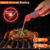 Digital BBQ Meat Food Cooking Thermometer Instant Read w/4.33in Folding Probe Backlight Calibration for Liquid Beef IPX5 Waterproof