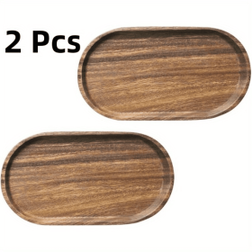 2pcs LDQ Elegant Wooden Serving Tray - Japanese Style, Space-saving Design, Perfect For Home Decor And Kitchen Accessories - Prohibited For Sale On Th