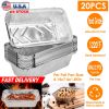 20Pcs Disposable Aluminum Foil Pans 4.14x7.4x1.85in Recyclable BBQ Trays Aluminum Drip Pans For Cooking Heating Storing Food