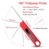 Digital Meat Thermometer BPA Free Cooking BBQ Thermometer w/ Instant Read LCD Backlight Foldable Probe for Food Baking Liquid Meat