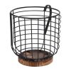 Coffee Pod Holders Black Iron Wire K Cup Holder With Solid Wooden Base 30 Kcups Capsule Storage Espresso Organizer For Counter Kitchen Cafe Bar