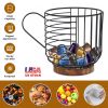 Coffee Pod Holders Black Iron Wire K Cup Holder With Solid Wooden Base 30 Kcups Capsule Storage Espresso Organizer For Counter Kitchen Cafe Bar