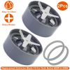 2Pcs Cross Extractor Blade Fit For Nutribullet Blender 600W/900W Blender Replacement Parts Accessories Blade with Preinstalled Silicone Ring
