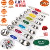 Dual Sided Magnetic Measuring Spoons with Leveler Stainless Steel Stackable Measuring Teaspoons Tablespoons for Dry Liquid Ingredients Set of 8