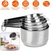 7Pcs Measuring Cups Stainless Steel Kitchen Measurement Tool for Cooking Baking Dry Spices Liquid Ingredients Easy to Read Markings