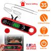 Digital Thermometer BBQ Meat Food Cooking Temperature Tester Instant Read 3 Probes Backlight Calibration Alarm Set for Liquid Beef IP65 Waterproof