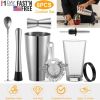 Cocktail Set 8Pcs Cocktail Shaker Set Stainless Steel Bartender Kit Professional Mixology Tool