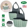 2Pcs Kitchen Caddy Sponge Holder Detachable Adjustable Sink Organizer Draining Basket Rack For Scrubber Dish Brush Drainer