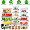 44Pieces Plastic Food Storage Containers with Lids Airtight Leak-Proof Reusable Meal Prep Containers Lunch Container With Labels Marker for Kitchen St