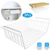 2Pcs Hanging Under Shelf Storage Basket Vertical Wire Storage Rack Kitchen Cabinet Organizer For Food Storage Dish Towel Kitchen Pantry