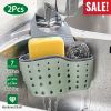 2Pcs Kitchen Caddy Sponge Holder Detachable Adjustable Sink Organizer Draining Basket Rack For Scrubber Dish Brush Drainer