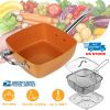 4pcs Non Stick Frying Pan Set 3.74in Deep Square Aluminum Induction Bottom Frying Pan