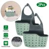 2Pcs Kitchen Caddy Sponge Holder Detachable Adjustable Sink Organizer Draining Basket Rack For Scrubber Dish Brush Drainer