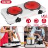 1800W Electric Infrared Dual Burner Portable Heating Hot Plate Stove Countertop RV Hotplate with 7.5” & 6.3” Glass Cooktop Stepless Temperature Adjust