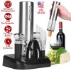 5-In-1 Electric Wine Opener Set USB Rechargeable Wine Corkscrew Bottle Opener Cordless Corkscrew Remover with Charging Base with Wine Pourer Vacuum St