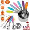12Pcs Measuring Cups Spoons Set Stainless Steel Kitchen Measurement Tool for Cooking Baking Dry Spices Liquid Ingredients Easy to Read Markings