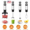 1000W 5 In 1 Immersion Hand Blender Stainless Steel Hand Mixer with 12 Speeds Turbo Mode Food Processor with 20Oz Beaker 17Oz Chopper Whisk Milk Froth