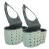 2Pcs Kitchen Caddy Sponge Holder Detachable Adjustable Sink Organizer Draining Basket Rack For Scrubber Dish Brush Drainer