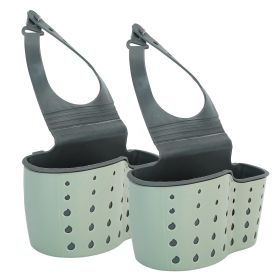 2Pcs Kitchen Caddy Sponge Holder Detachable Adjustable Sink Organizer Draining Basket Rack For Scrubber Dish Brush Drainer