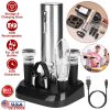 5-In-1 Electric Wine Opener Set USB Rechargeable Wine Corkscrew Bottle Opener Cordless Corkscrew Remover with Charging Base with Wine Pourer Vacuum St