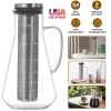 Cold Brew Coffee Maker Iced Tea Maker Pitcher Glass Coffee Pot Brewing Glass Carafe Tea Infuser Coffee Kettle with Removable Fine-Mesh Filter Dishwash