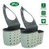 2Pcs Kitchen Caddy Sponge Holder Detachable Adjustable Sink Organizer Draining Basket Rack For Scrubber Dish Brush Drainer