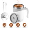 Auto Stirring Coffee Mug with Lid Automatic Magnetic Self Mixing Cup Rechargeable Portable Stainless Steel Mixing Cup for Coffee Tea Milk Cocoa