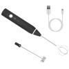 Electric Milk Frother USB Rechargeable Egg Beater Handheld Milk Foam Maker Mixer Coffee Stirrer with 3 Speeds 2 Whisk Heads