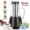 Cold Brew Coffee Maker Iced Tea Maker Pitcher Glass Coffee Pot Brewing Glass Carafe Tea Infuser Coffee Kettle with Removable Fine-Mesh Filter Dishwash