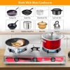 Gas Stove Electronic Ignition Cooktop Dual Fuel Gas Hob Stovetop Powered by NG/LPG with 3 Burners for Home Apartment Usage