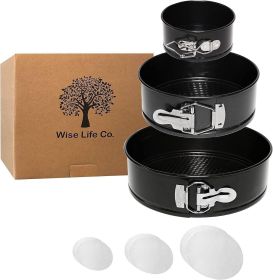 Cake Springform Pan Set of 3 (4 in 7 in 9 in) With 60 Parchment Paper Non Stick Round Cake Pans Sets for Baking Spring Pans for Baking Cheesecake