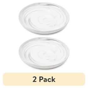 (2 pack) Stoneware Dinner Plate, Grey Marble Collection