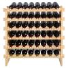 48 Bottle Stackable Modular Wine Rack, 6-Tier Solid Bamboo Wood Storage Racks, Floor Freestanding Wines Holder Display Shelf