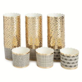 75-Piece 5oz Paper Baking Cups - Black & Gold