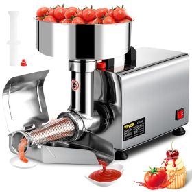 VEVOR 110V Electric Tomato Strainer 370W Commercial Grade Tomato Milling Machine Stainless Steel Tomato Press and Strainer 90-160 Kg/H Pure Coppe