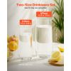 Drinking Glasses Set, 16-Piece Crystal Glass Cups, Elegant Mixed Glassware Set