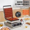 Mini Dutch Pancake Maker, 25PCS 43mm Diameter Dorayaki Baker Machine, 1700W Commercial Electric Poffertjes Grill, Non-stick Stainless Steel