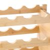 48 Bottle Stackable Modular Wine Rack, 6-Tier Solid Bamboo Wood Storage Racks, Floor Freestanding Wines Holder Display Shelf