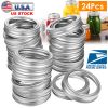 24 Pcs Regular Mouth Canning Jar Metal Rings Split-Type Jar Bands Replacement Fits For Ball Kerr Mason Jars