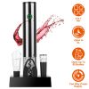 4 in 1 Electric Wine Opener Set Automatic Corkscrew Cordless Rechargeable Wine Opener w/ Pourer Foil Cutter Vacuum Stopper