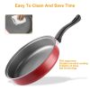 7Pcs Nonstick Cookware Set Nonstick Pots Pans Kitchenware Set with 2 Sauce Pans 1 Fry Pan 1 Casserole 3 Lids Indoor Outdoor Use
