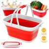Collapsible Fruit Basket 10L Vegetable Sink Storage Basin Tub Space Saving Ice Beverage Storage Bucket For Camping Picnic BBQ