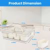 2Pcs Divided Serving Tray 8 Compartments Snack Box Charcuterie Container Clear Snack Platter Organizer Storage Box with Lid Handle for Candy Nuts Cook