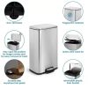 8-Gallon Stainless Steel Kitchen Trash Can with Step-on Lid