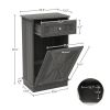 Odor Seal Trash Can Cabinet in Grey Finish - Accommodates 10-Gallon Trash Bin