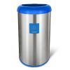 13-Gallon Stainless Steel Recycle Bin with Blue Open Top