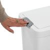 Set of 4 - White 8 Gallon Latch Top Kitchen Wastebasket Trash Can