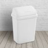Set of 6 - White 7.8 Gallon Swing Top Kitchen Wastebasket Trash Can