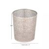 1.3 Gallon Metal Floral Pattern Trash Can Waste Basket in Silver